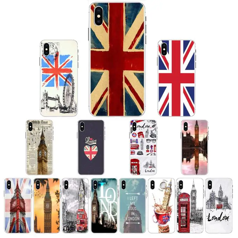 LJHYDFCNB Флаг Великобритании Лондон Мягкий силиконовый чехол для телефона из ТПУ