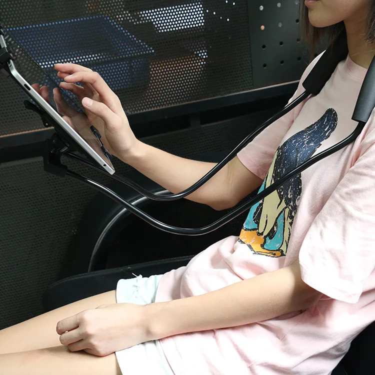 

360 Rotating Desk Stand Flexible Hanging Neck Selfie Phone Stand Suitable for Ipad 4-7inch Universal Bracket Phone Tablet Holder