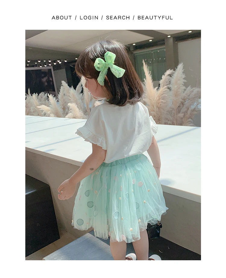 Комплекты одежды для девочек летняя хлопковая Футболка с мультяшным КАКТУСОМ и