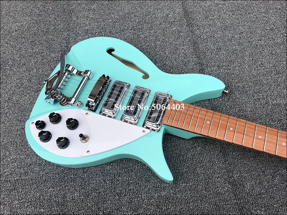 Высококачественная электрогитара 325 пустая гитара F яркий гриф зеленая краска 3