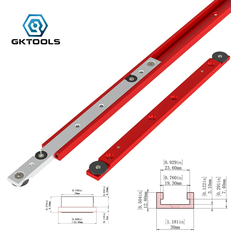 GKTOOLS Тип 30 T слот трек алюминиевый торцовочный слайдер гусеницы DIY Настольная пила