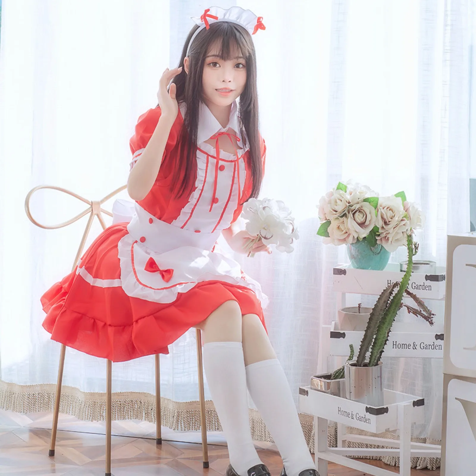 

Summer Dress Maid Costume Cosplay Animation Show Costume Dress Japanese Restaurant Ladies Cute Work Clothes vestido de mulher