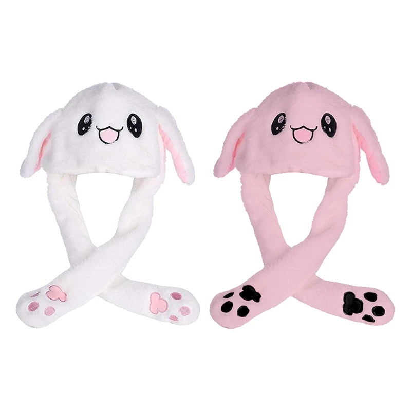 

Rabbit Cute Animal Hat Plush Hat is That The Ear Can Move Plush Toy Gift