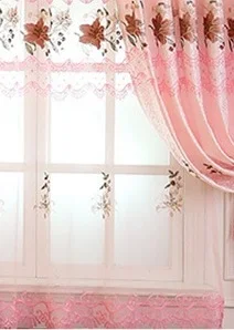 pink gauze FYFUYOUFY Топ Европейский роскошный легкий бархат вышитые шторы для виллы гостиной высококлассные отель спальня окна украшения - Цвет: pink gauze