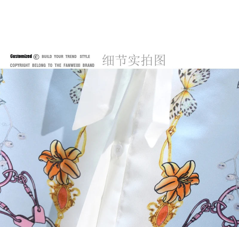 

Bow Collar Women Shirt Camisas Mujer 2021 Spring New Fairy Ladies Tops Joker Shirt Women Printed Long Sleeve Button Up Shirt