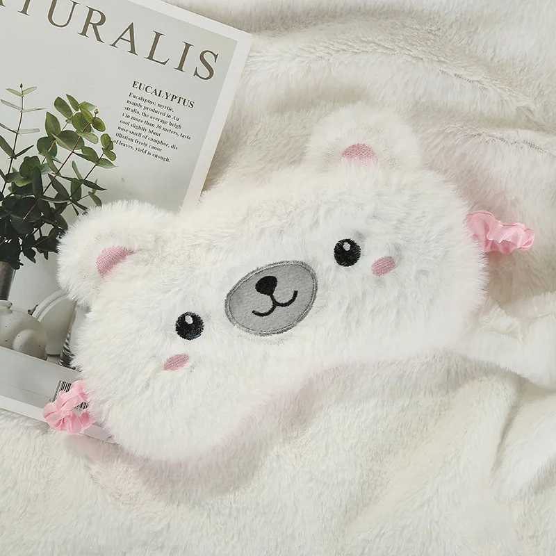 Мягкие плюшевые маски для сна с повязкой на глаза с мультяшным Кроликом, повязка на глаза, повязка на глаза, ресницы для путешествий, расслабляющий сон, повязка на глаза для сна