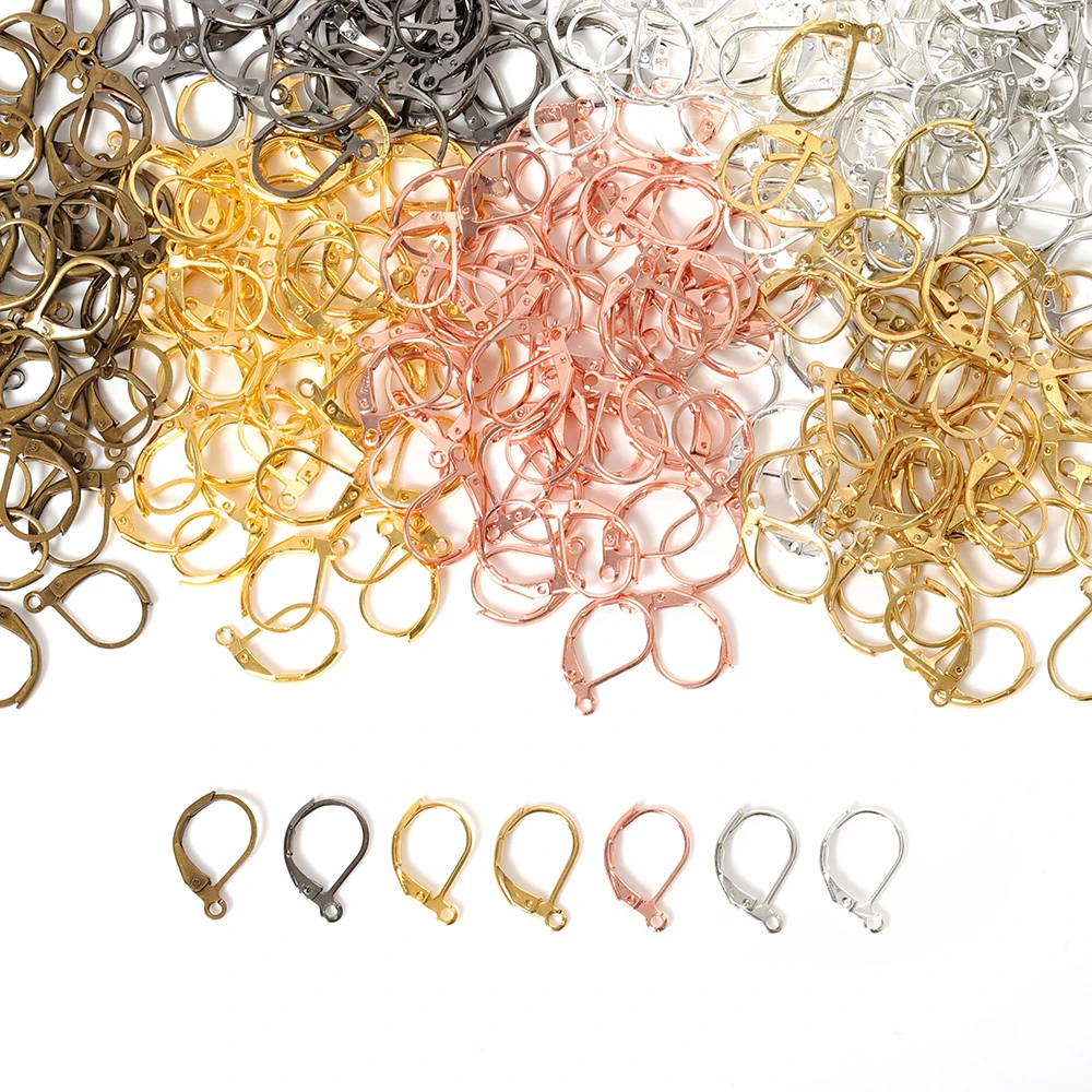 50 шт. 15х10 мм воблер золотой Латунный французский крючок для серьги ушные провода