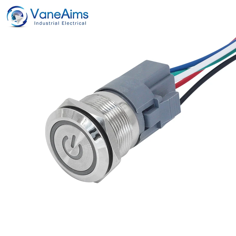 Металлическая маленькая кнопка фиксации питания переключатель мгновенного