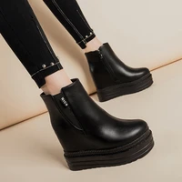 martin boots for women autumn shoes 2021 flats wedges thick platform female short boots internal increase womans ankle booties