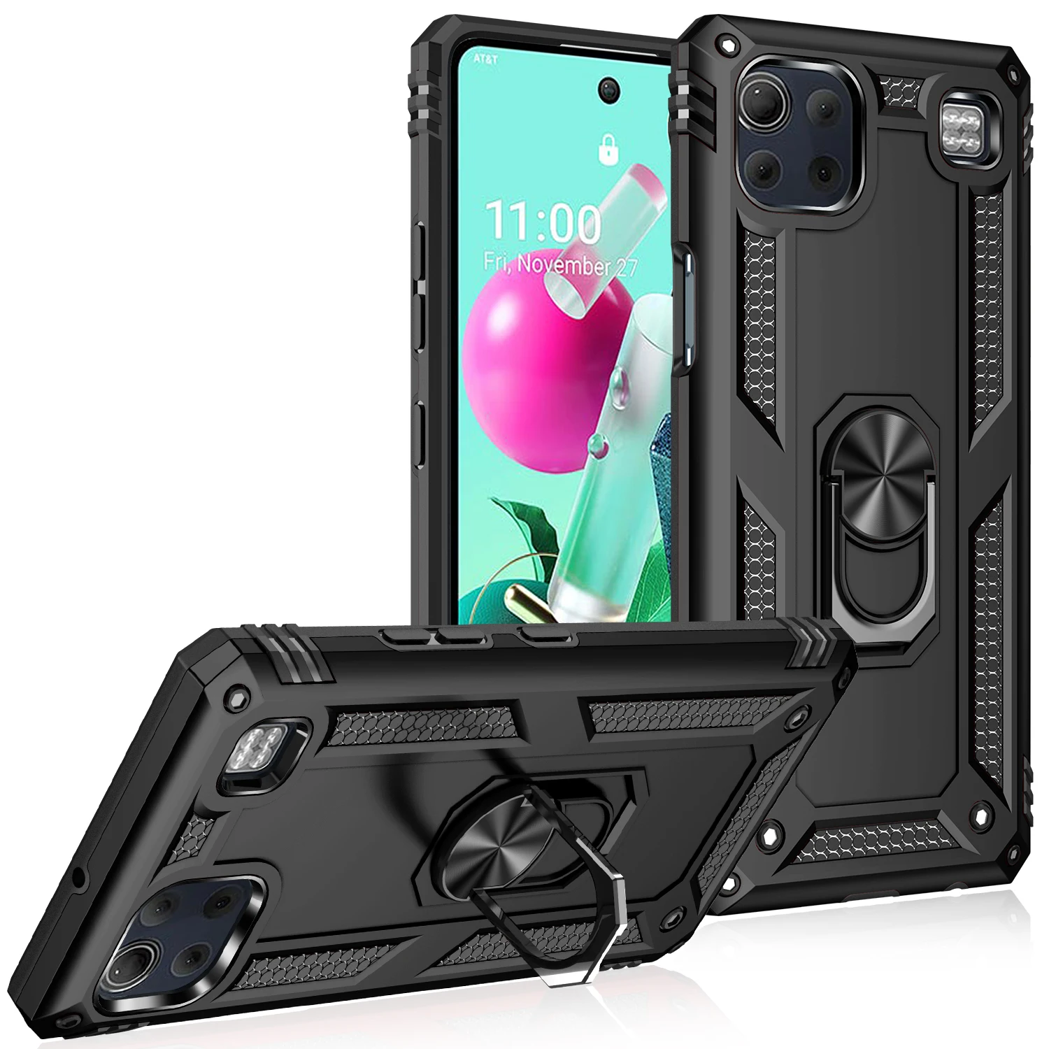 

Armor Heavy Anti Fall Phone Case For LG K50 K40S K61 K31 K51 K92 K22 K53 K51S K10 K50S K30 K40 K12 Plus Stand Protection Cover
