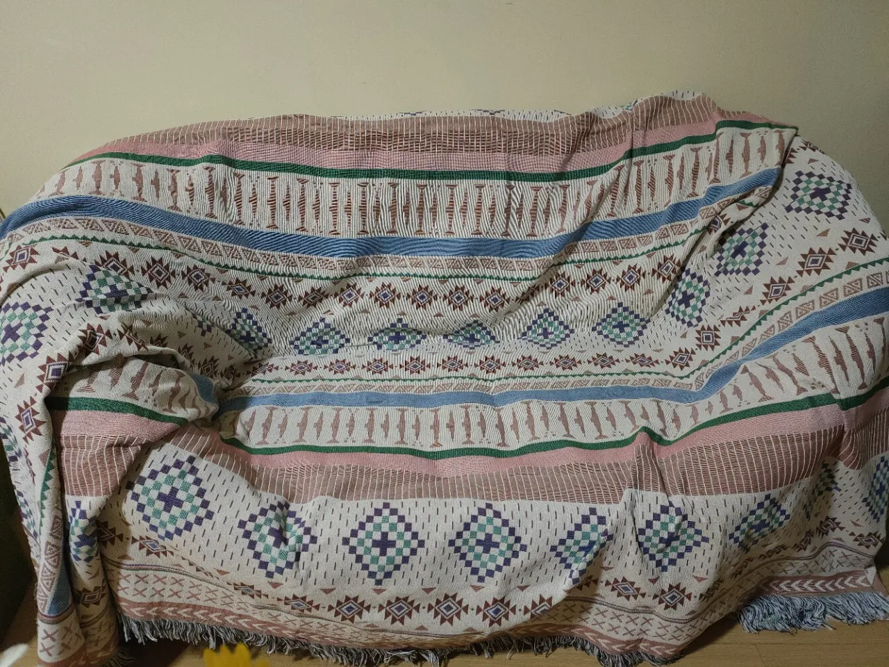 

Bohemian Knitted Chair Lounge Blanket Bed Plaid Tapestry Bedspread Women Outdoor Beach Sandy Towels Cape