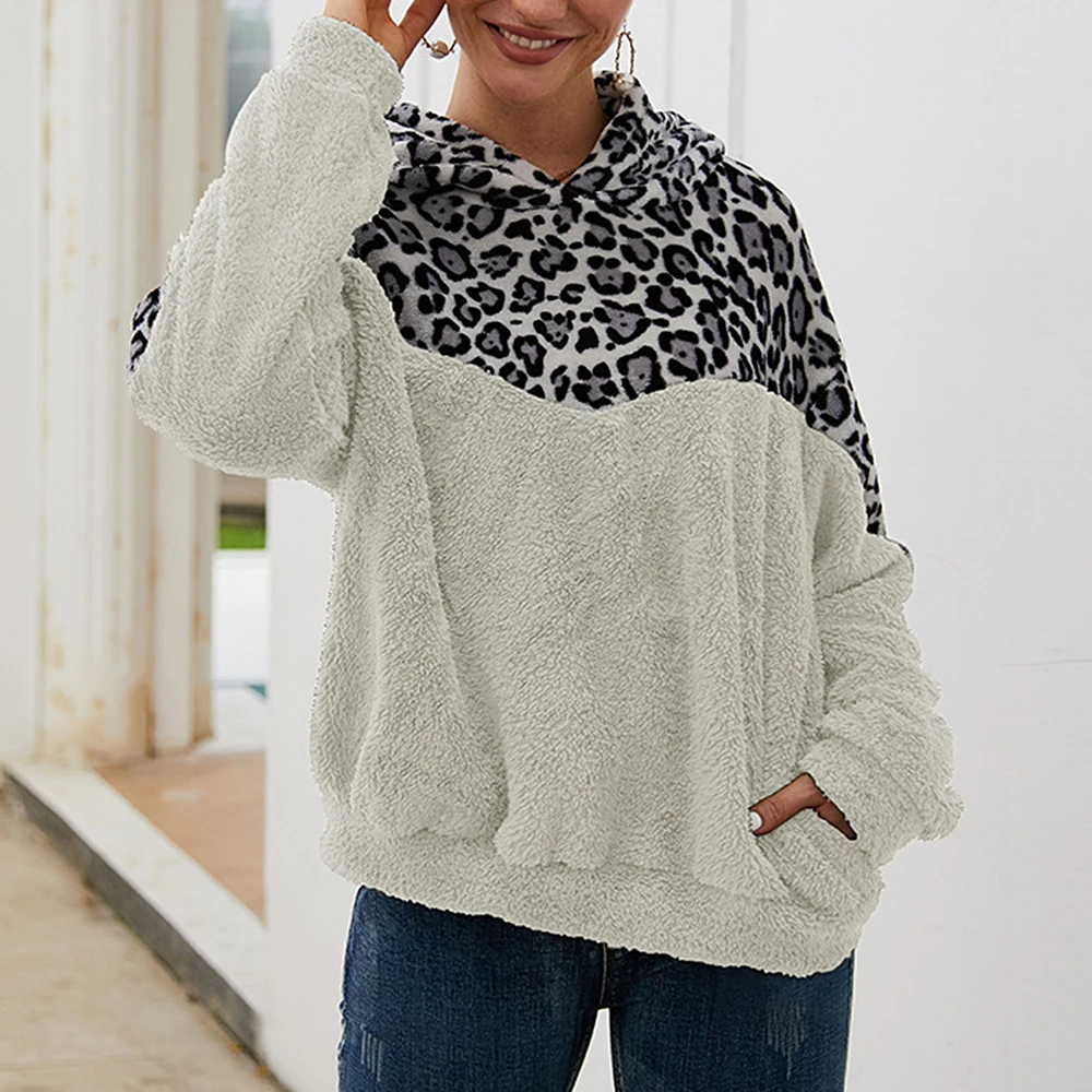 Свитшот флисовый женский осенняя повседневная одежда Para Mujer пэчворк теплый Moletom