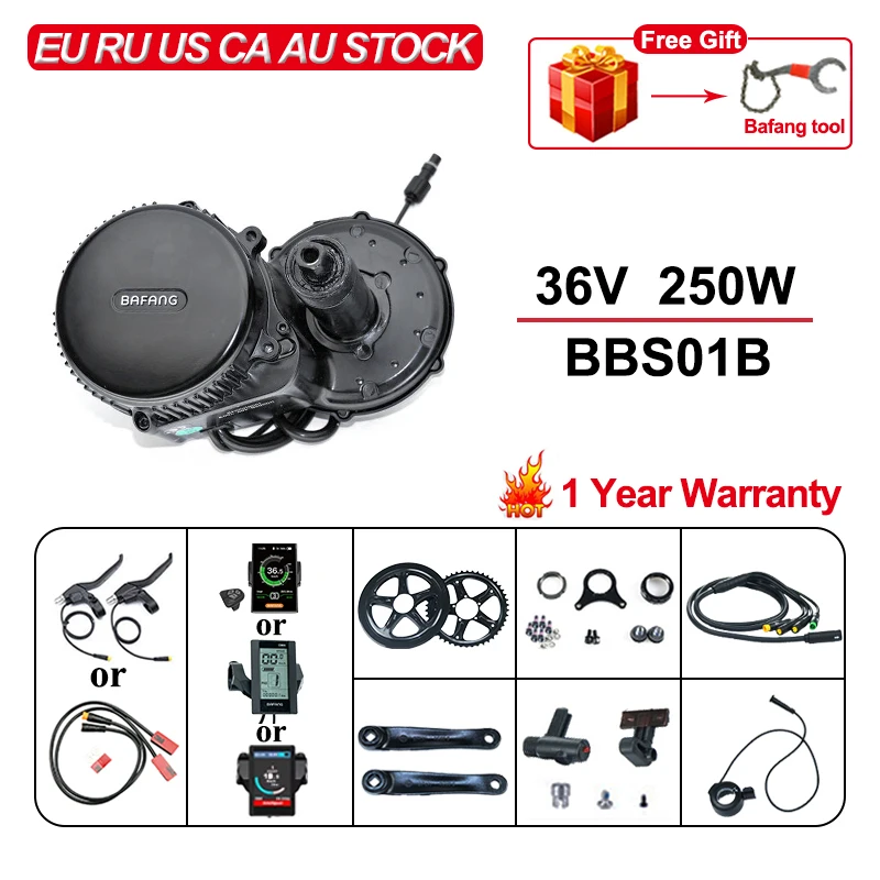 8FUN BBS01 36V 250W Моторный комплект для электровелосипеда Bafang Mid Drive BBS01B Электрический двигатель для переоборудования велосипеда