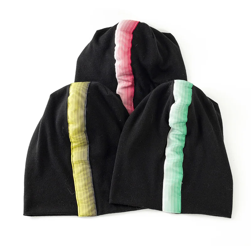 Шапка бини для мужчин и женщин Модная вязаная шапка с защитой ушей однотонная