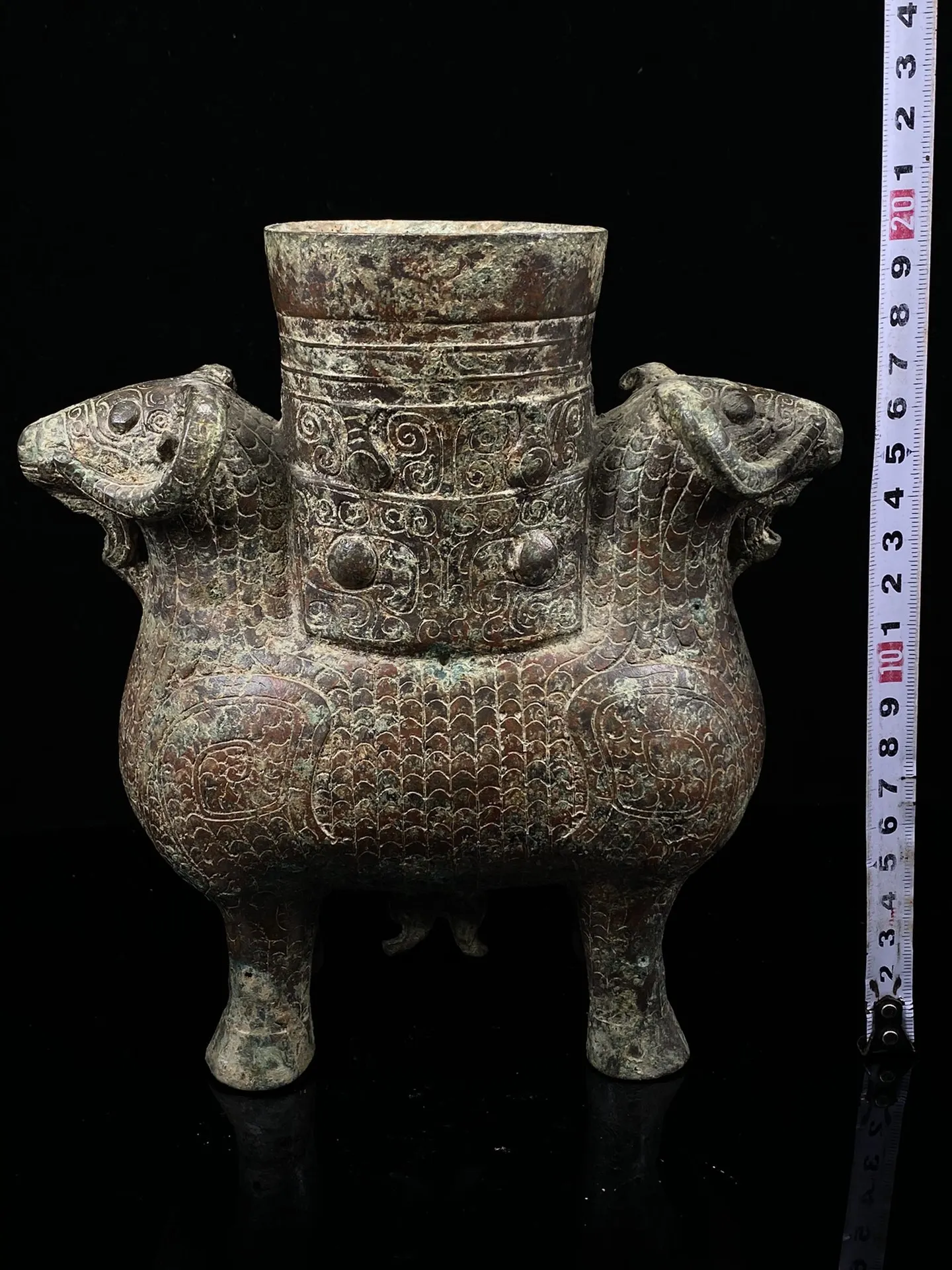 

LaoJunLu Bronze Shuangyangzun Imitation antique bronze masterpiece collection of solitary Chinese traditional style jewelry
