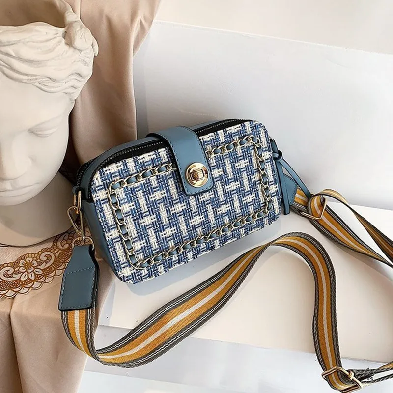 Тренд Повседневная модная шерстяная сумка через плечо дикая широкая