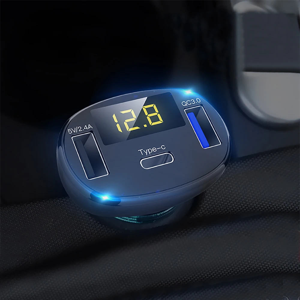 C02 USB Тип C автомобиля Зарядное устройство для Мобильный телефон цвета металлик с