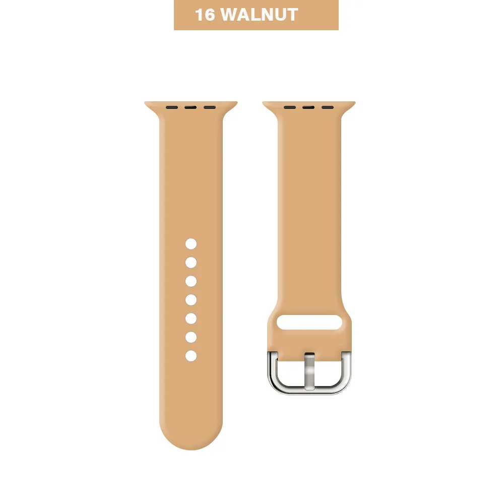 Walnut color Мягкий силиконовый сменный спортивный ремешок для 38 мм Apple Watch Series1 2 42 мм наручный браслет ремешок для iWatch Sports Edition MU SEN - Цвет ремешка: Walnut color