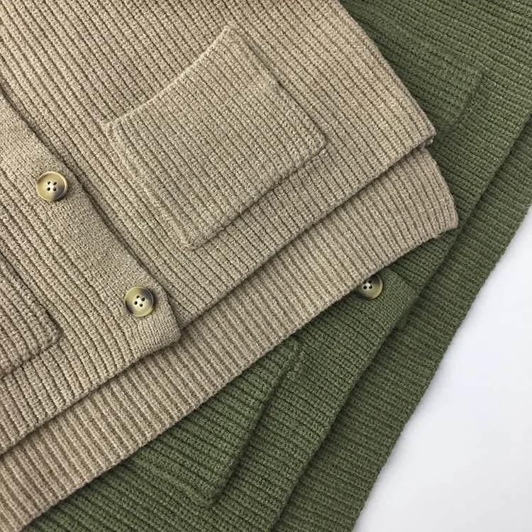 Вязаный кардиган для мальчиков корейский стиль однотонный с карманами весна 2021 -