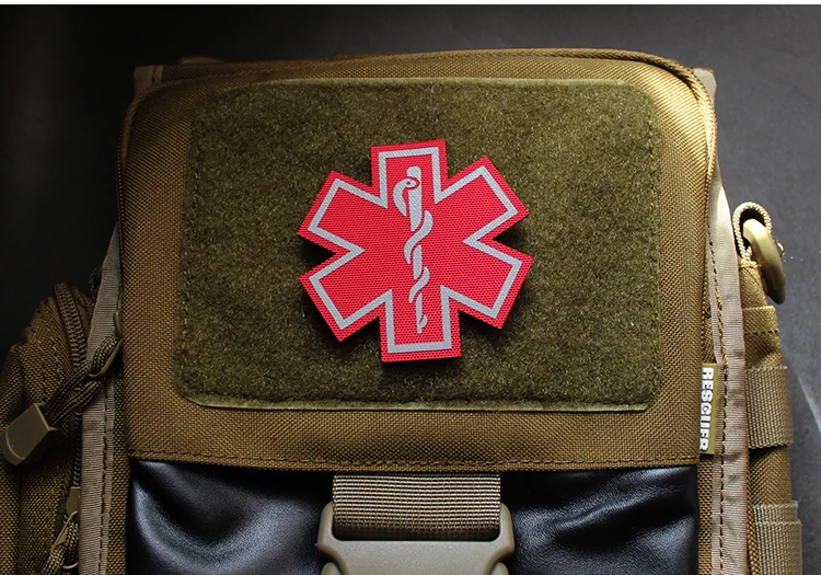 Медицинский спасательный значок на липучке ИК светоотражающий нейлоновый