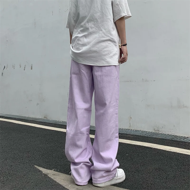 

Women's Jeans Summer New Vintage Straight Baggy High Waist Streetwear Casual Pants Femme Wide Leg Jeans Purple Mom Denim Trouser