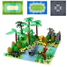 Кубики MOC Placas 32x32, базовые плиты для дороги, улицы, трава, река, морской остров, Классические игрушки