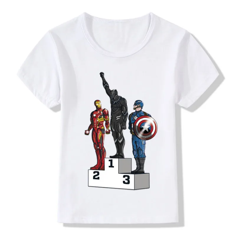 Модные детские футболки с изображением черной Пантеры забавные летние для