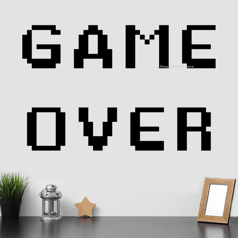 Настенная Наклейка Game Over Quote компьютерная аркадная Тетрис художественный постер