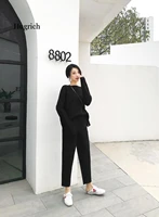 2020 Winter Casual Sweater Tracksuits O-Neck Long Sleeve Jumpers and Elastic Waist Pants Female Knitted 2 Pieces Set