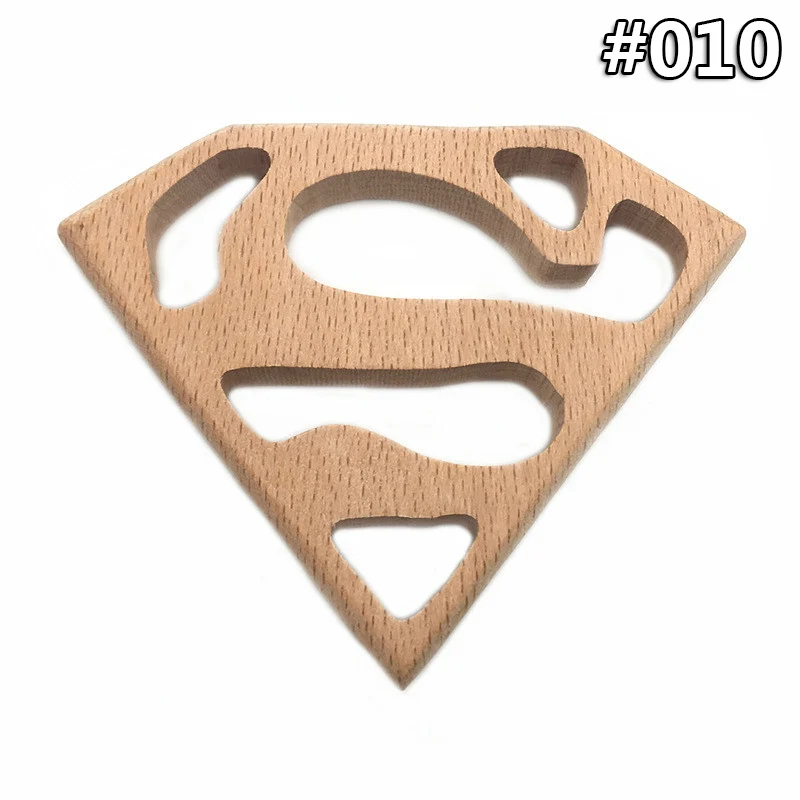 wood teether 010 Мультфильм Дерево Прорезыватель чистый натуральный животные в форме детские зубные кольца для детей бук Прорезыватель девочка DIY кулон игрушки для новорожденных подарок - Цвет: wood teether 010