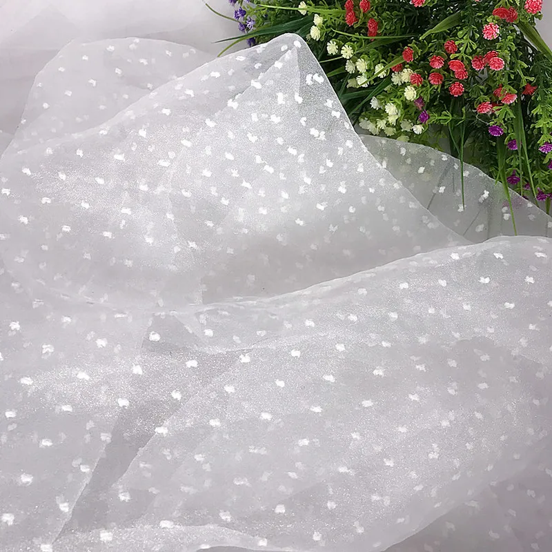 Мягкая сетчатая ткань с вышивкой в горошек 3 м/лот 5 цветов для платья девочек