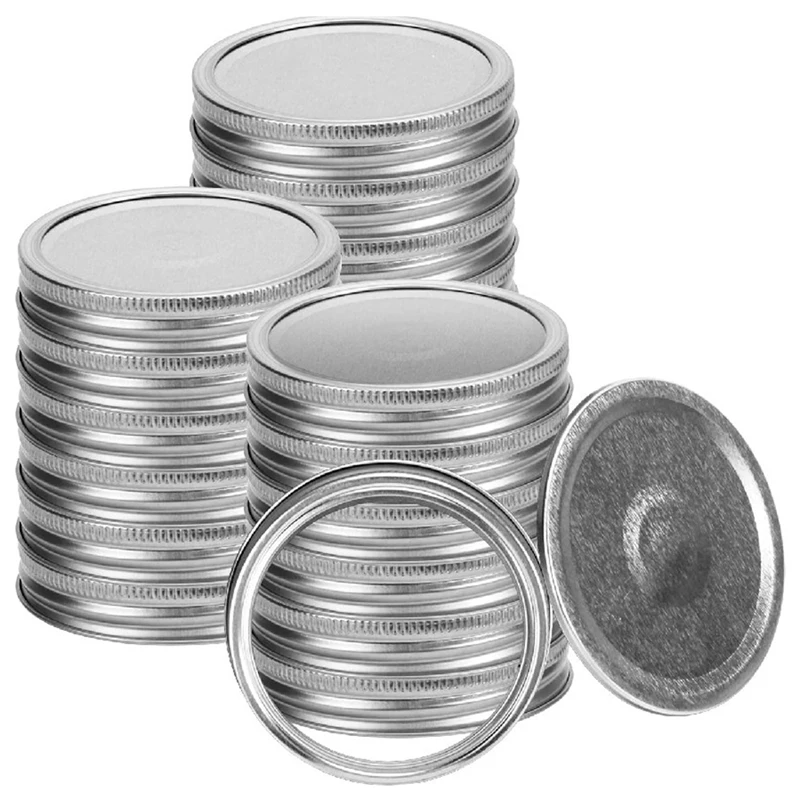 

Крышки и кольца для банок Mason Jar с широким горлом, герметичные крышки раздельного типа, многоразовые крышки для консервных банок