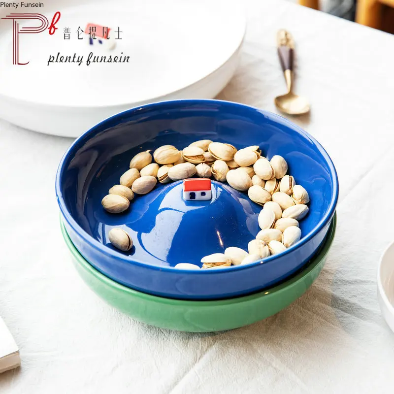 Керамическая домашняя миска теплая Домашняя абстрактная тарелка креативная