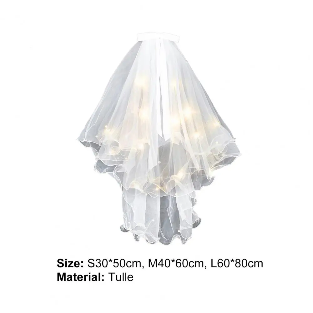Белая свадебная фата привлекательная дышащая сетчатая пряжа Длинная с бантом