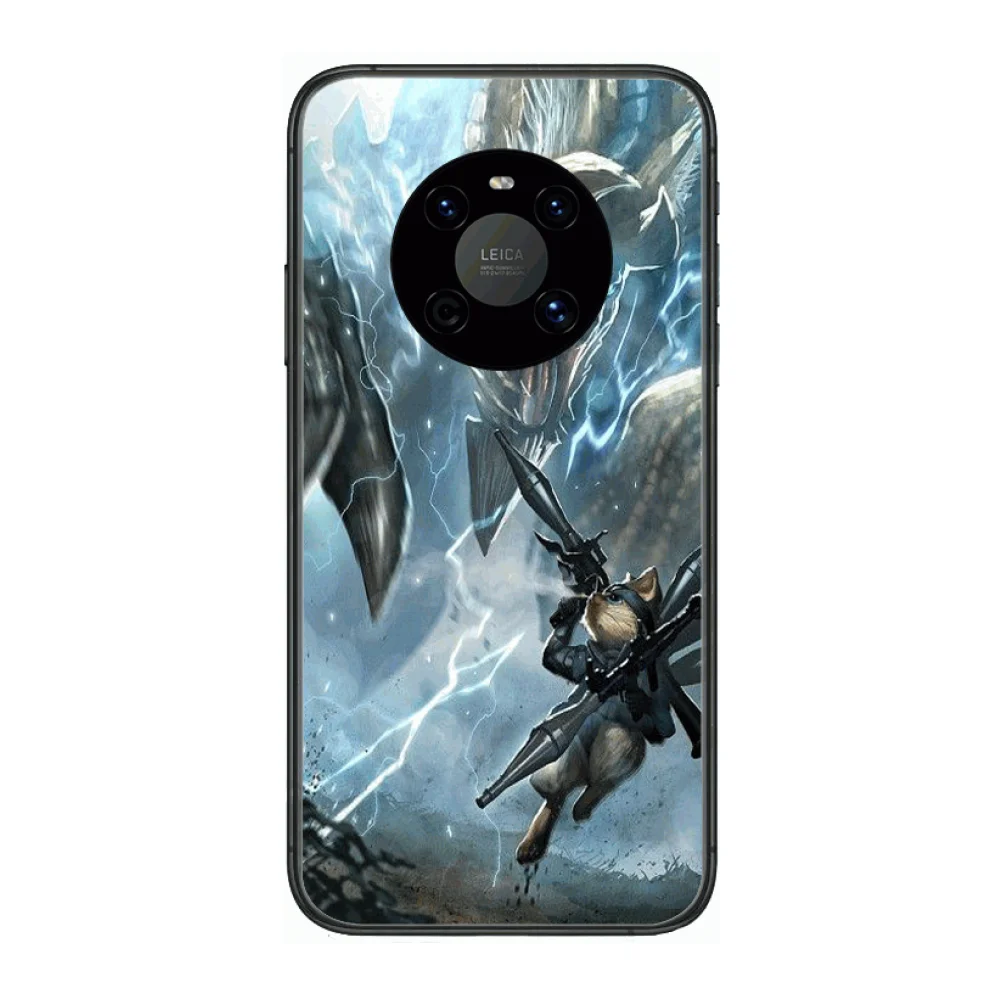 

Monster Hunter Phone Case For Huawei mate 30 10 20 40 Lite Smart Z Pro Black Etui 3D Coque Painting Hoesjes case