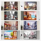 Картина на холсте с изображением романтического города, пешехода, Парижа, Эйфелевой башни, пейзажа, абстрактные постеры и Настенная картина для домашнего декора