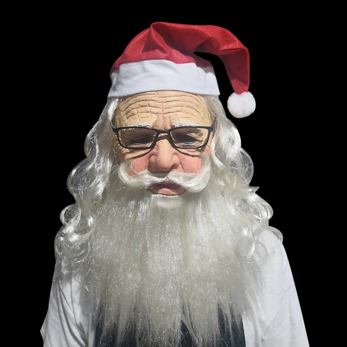 Рождественский подарок парик Санта Клауса и борода синтетические волосы Косплэй