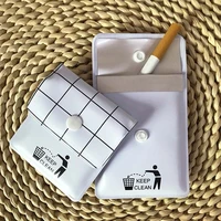 pvc mini ashtrays bag potable pocket ashtray outdoor smoking cigarette cigar ash tray smoking tray