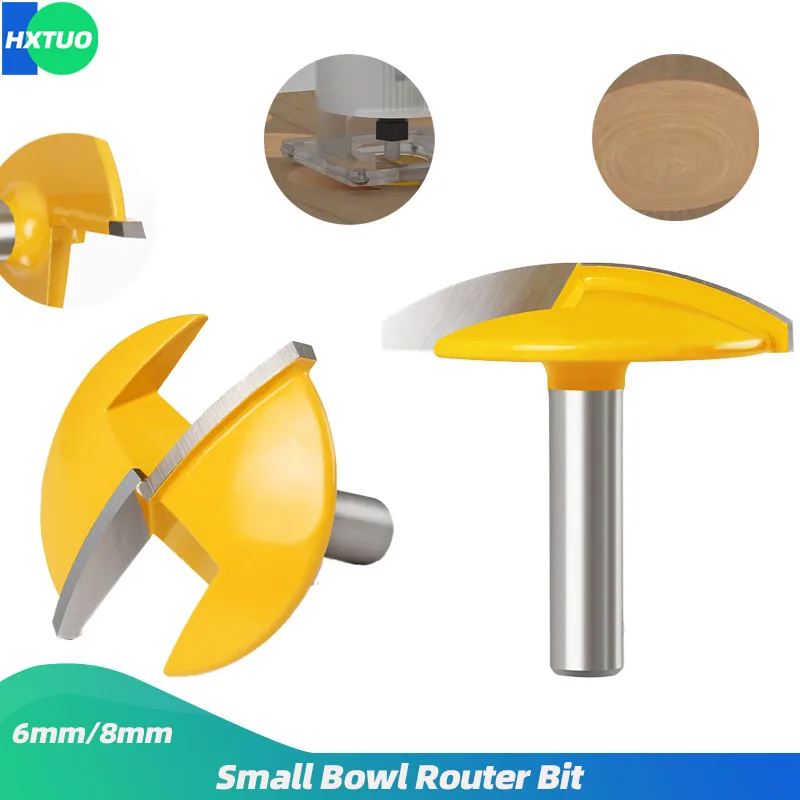

1/4" Shank Small Bowl Router Bit - 1.65" Radius Slotting Cutter 1-3/4" Wide For Woodworking Milling Cutter Cutting Tool
