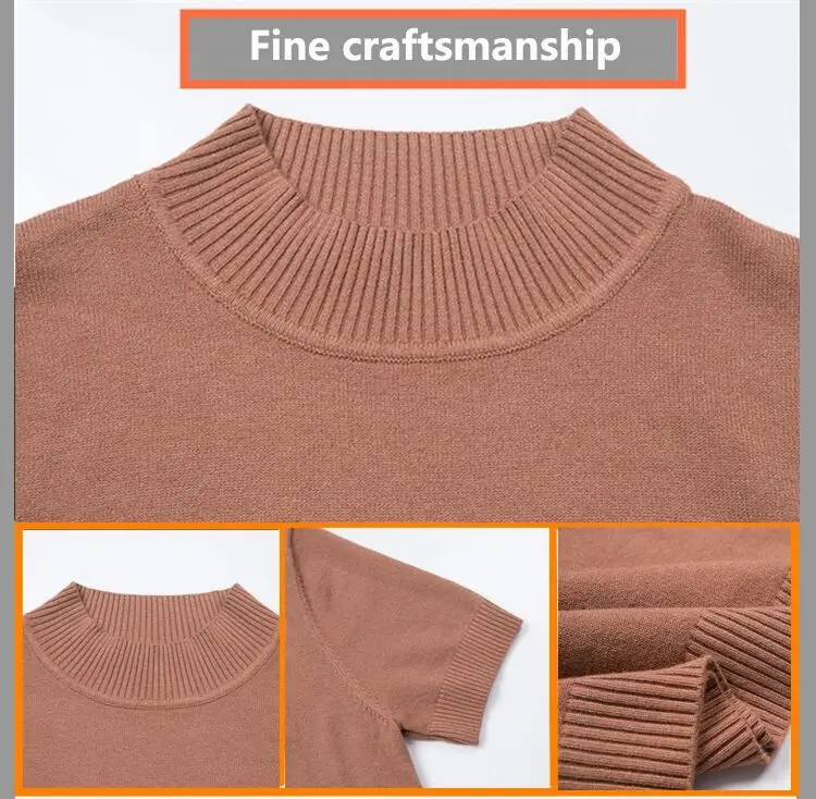 

Asian Casual Stand Collar Design Spring And Summer Skull Men's Plus Size Popular Short-Sleeved Pullover Knitted T-Shirt Sweater