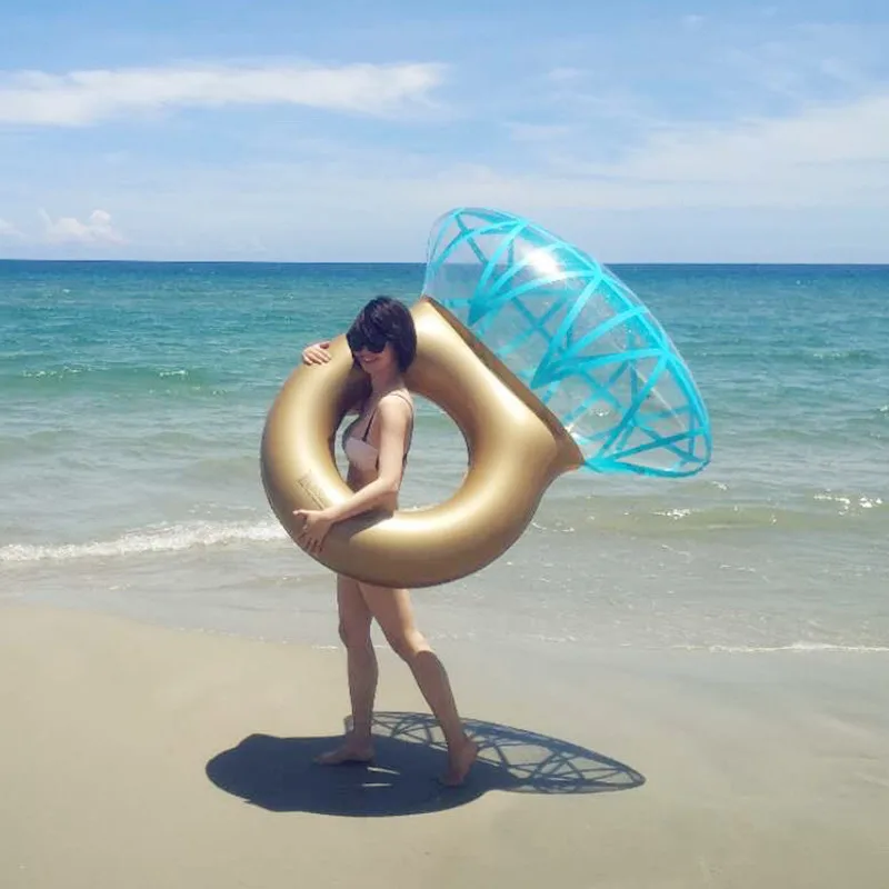 

140cm Diamond Inflatable Swimming Circle Raft Pool Floats Swimming Ring For Adult Women Photo Props Pool Toys Beach Party