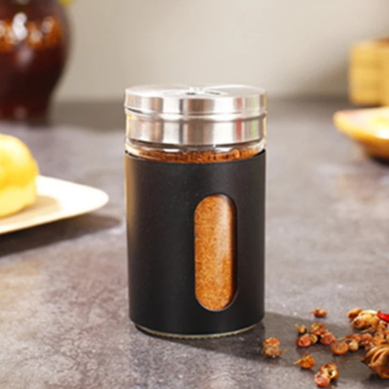 

Stainless Steel Seasoning Jars Glass Spreading Bottle Barbecue Seasoning Pot Pepper Bottle Toothpick Holder Salt Shaker