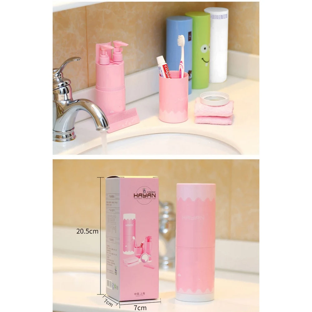 5 in 1 portable travel set wash cup toothbrush holder bathroom accessories cups toiletries toothbrush case box set for bathroom free global shipping