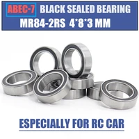 mr84rs bearing 10pcs 4x8x3 mm abec 7 hobby electric rc car truck mr84 rs 2rs ball bearings mr84 2rs black sealed