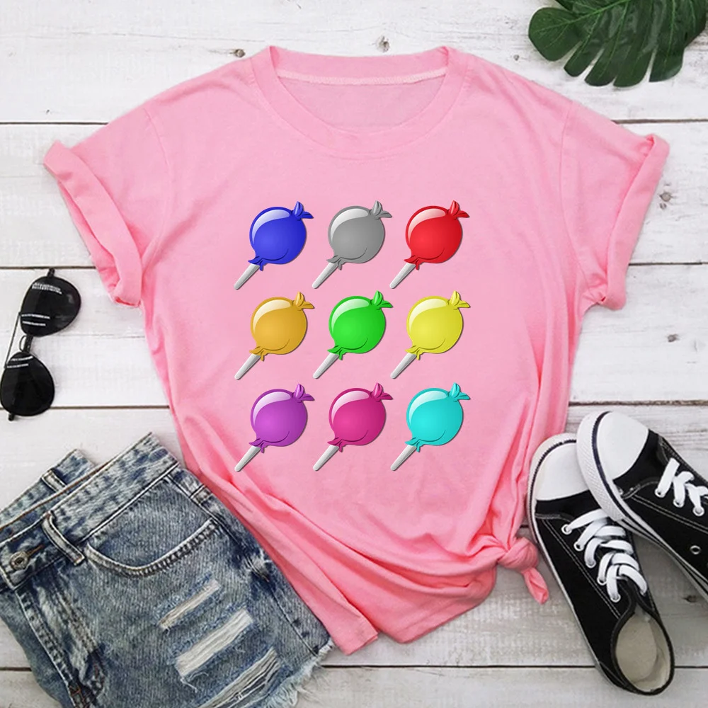 

candy Tshirt Women T-shirts Tops Femme Clothes Female T-shirt Harajuku Summer 90s Tshirt TX8727