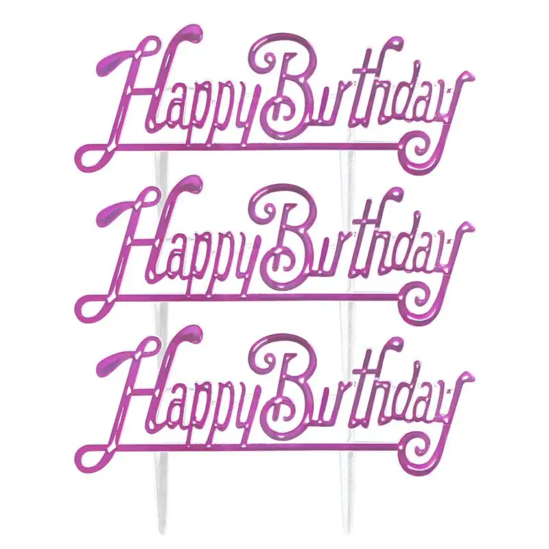 100 шт. блестящий Топпер для торта С Днем Рождения с принтом на день рождения