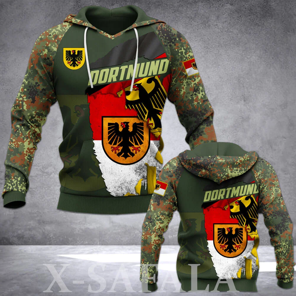 ARMY-VETERANS Skull Dortmund 3D Printed Hoodie Man Female Zipper Pullover Sweatshirt Hooded Jersey Streetwear Tracksuit-1