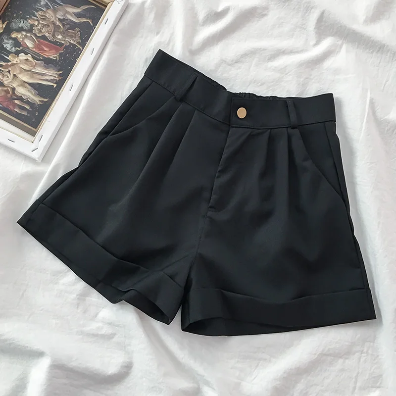 

Internet Celebrity Shorts Women's High Waist Black Straight Loose Drooping Wide Leg Leisure Suit Pants Slimming Versatile