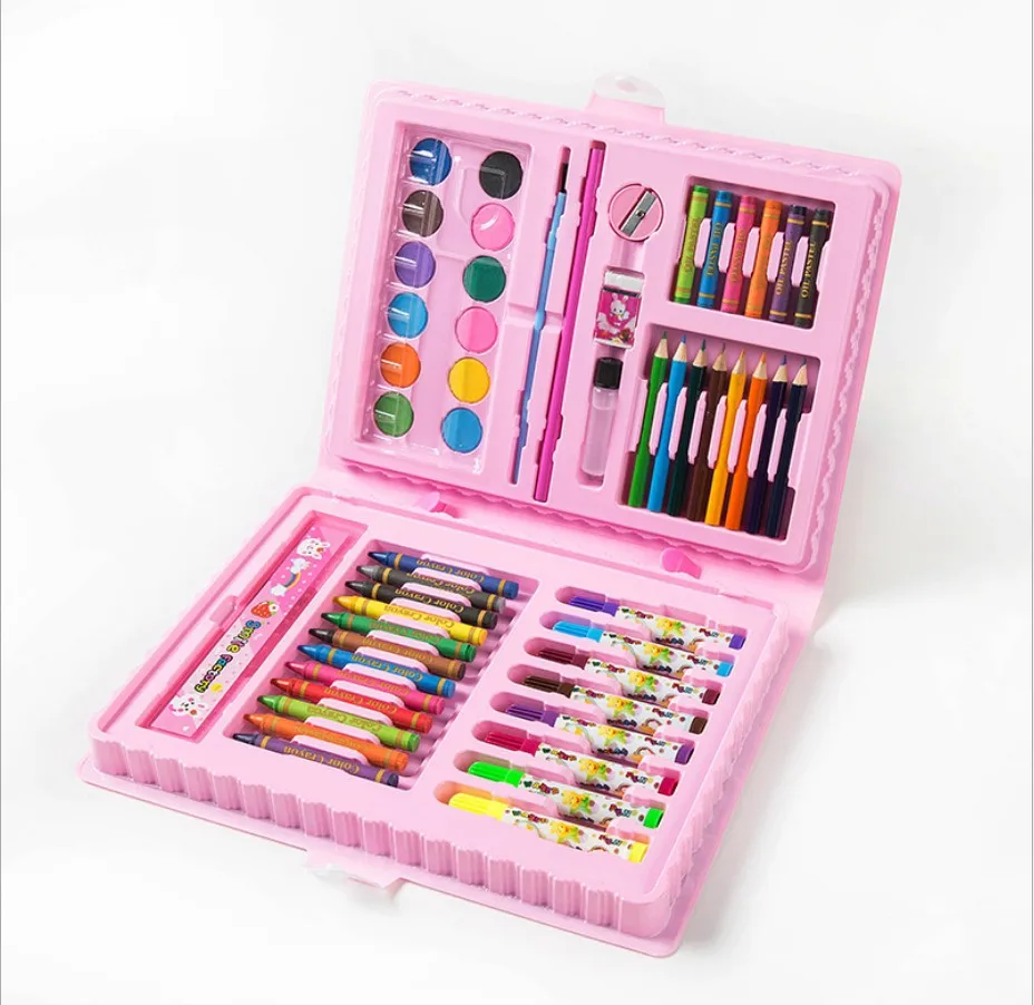 68 colors pink 288 шт./компл. Краски ing рисунок Художественный набор Краски кисти маркеры воды Цвет цвета ручки воды Цвет карандаши артер поставки подарок для детей - Цвет: 68 colors pink