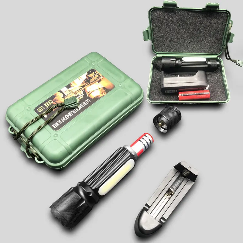

LED Flashlight Handheld COB Side Light Magnetic Portable Rechargeable Flashlight Camping Hiking L23
